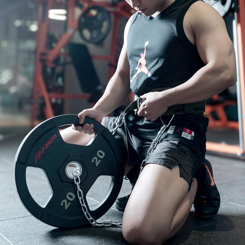 Green Dip Belt with Chain - 46" Weighted Pull Up Belt for Squats & Dips