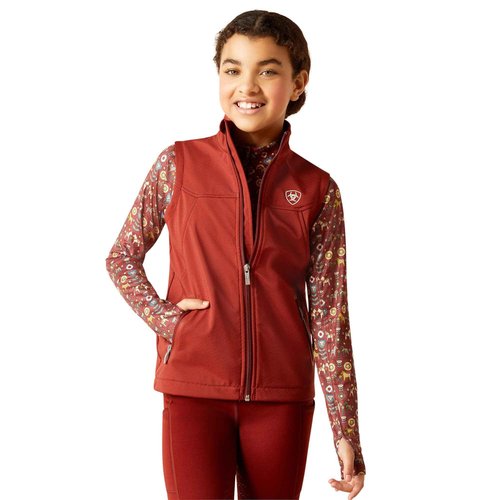 Ariat Unisex Youth's New Team Softshell Vest - Fired Brick, Large