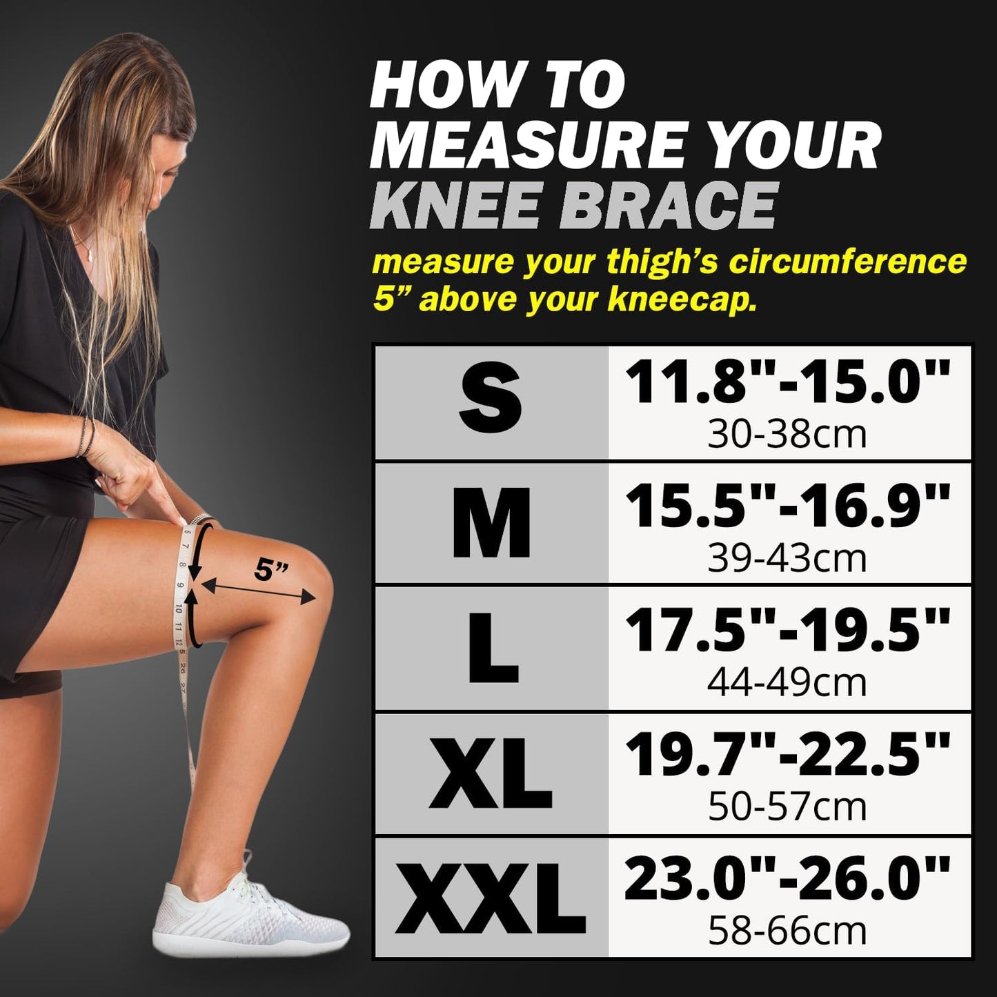 Knee Compression Sleeve - Ultimate Support for Running, Basketball & Weightlifting | Black, Large