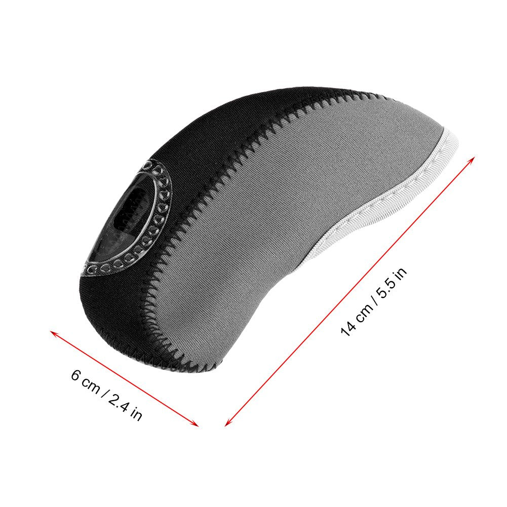 Dilwe Neoprene Iron Cover, 10 Pcs Putter Protector with Zipper Long Neck Design, See Through Window Covers (Gray + Black)