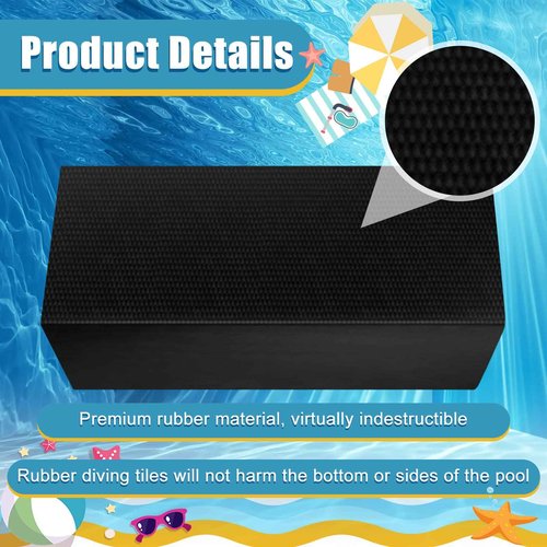 10 Lbs Diving Brick Swimming Pool Dive Brick Rubber Diving Brick Safety Water Brick Diving Weight for Strength and Rescue Training Lifesaver Equipment Summer Swimming Pool Safety Accessories (2 Pcs)