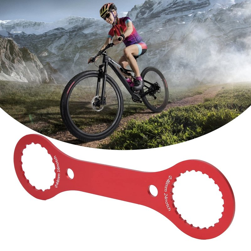 Dilwe Bottom Bracket Wrench, BB Wrench Bottom Bracket Tool 44mm 46mm 16 24 Notch BB Installation Remover Tool(red)