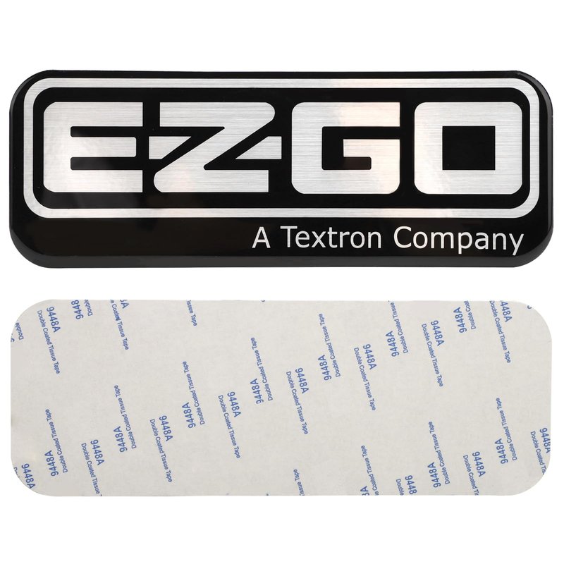 Roykaw EZGO RXV Golf Cart Front Name Plate/Emblem for 2008-up Gas & Electric Models, Replaces OEM # 606405 - Black/Silver