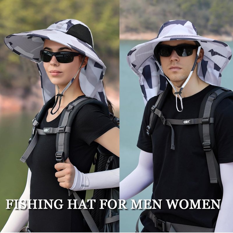 UPF 50+ Sun Hat for Men & Women - Wide Brim UV Protection for Hiking & Fishing