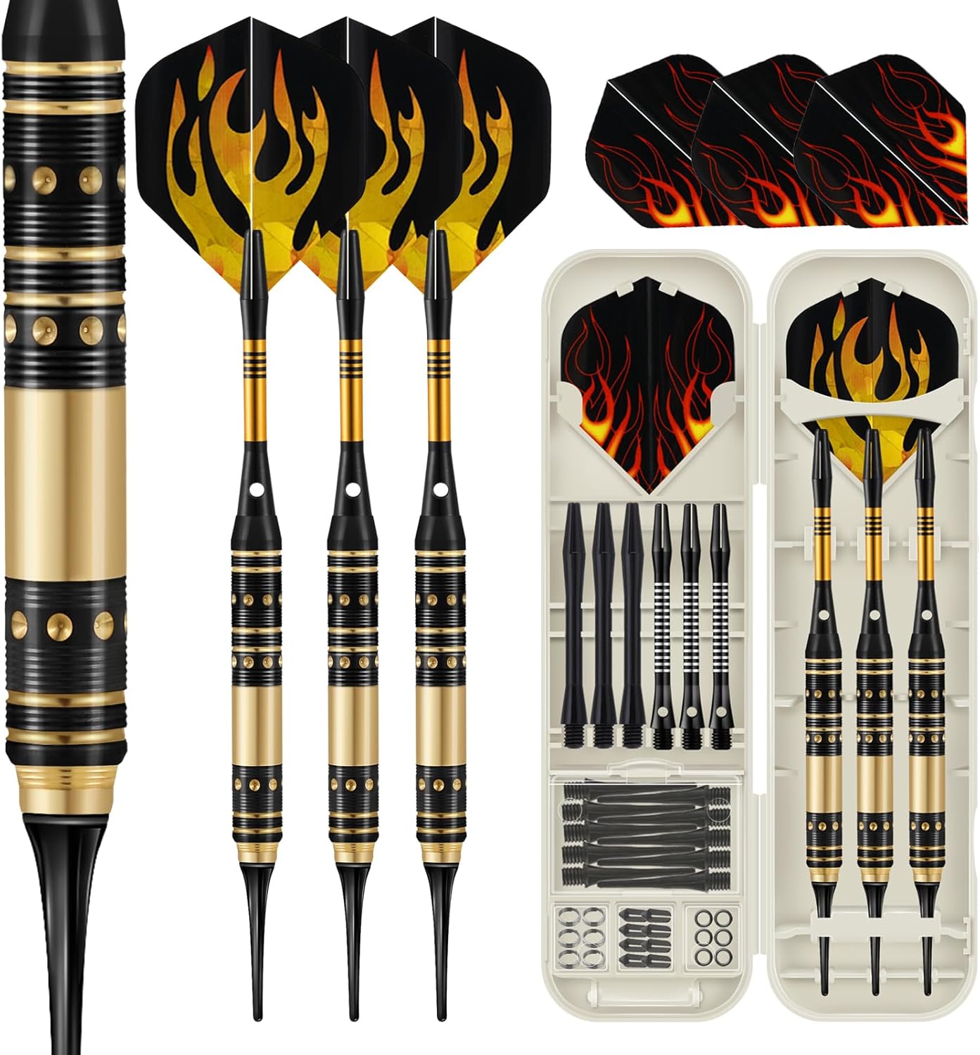 Soft Tip Darts Set - 3 Pack Professional Darts with Extra Tips, Flights & Shafts | Ideal for Electronic Dart Boards