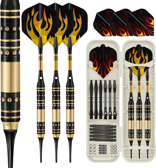 Soft Tip Darts Set - 3 Pack Professional Darts with Extra Tips, Flights & Shafts | Ideal for Electronic Dart Boards