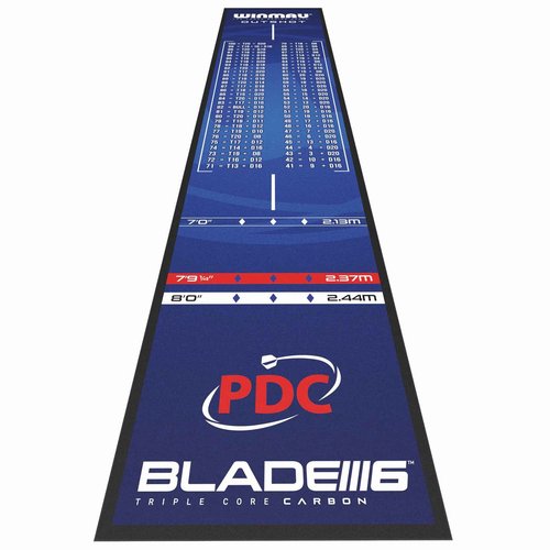 WINMAU Outshot Dart Mat with Throw Line for Soft Tip and Steel Tip, and Checkouts