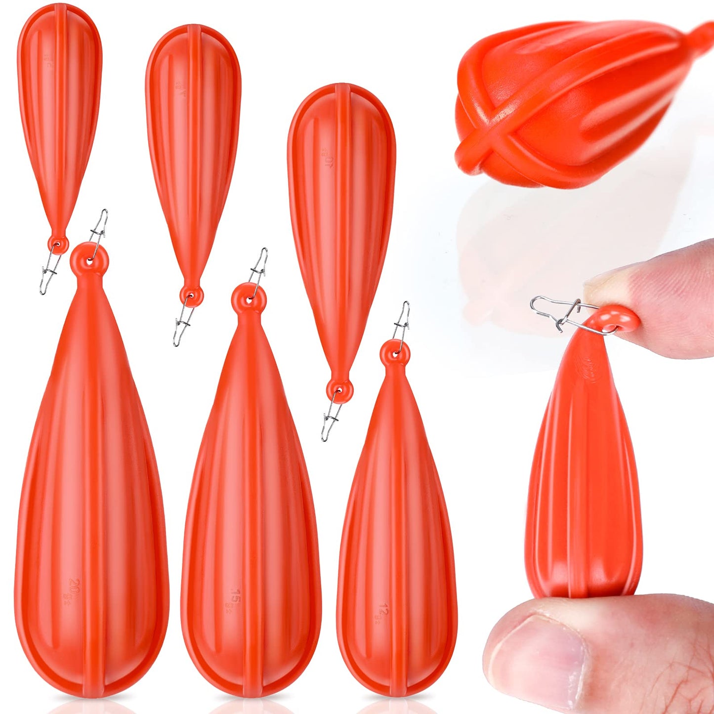 6 Pcs Fishing Practice Plugs Mixed Sizes Bait Casting Practice Weights