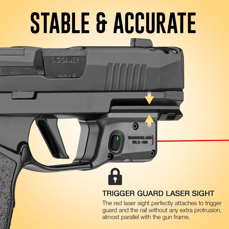 WARRIORLAND Red Laser Sight Fit P365X-Macro with Kydex Holster, First Red Beam Sight with Power Indicator, P365 X Macro Laser with IWB Holster Right Hand, WLS-109 w/ P365X Macro Holster