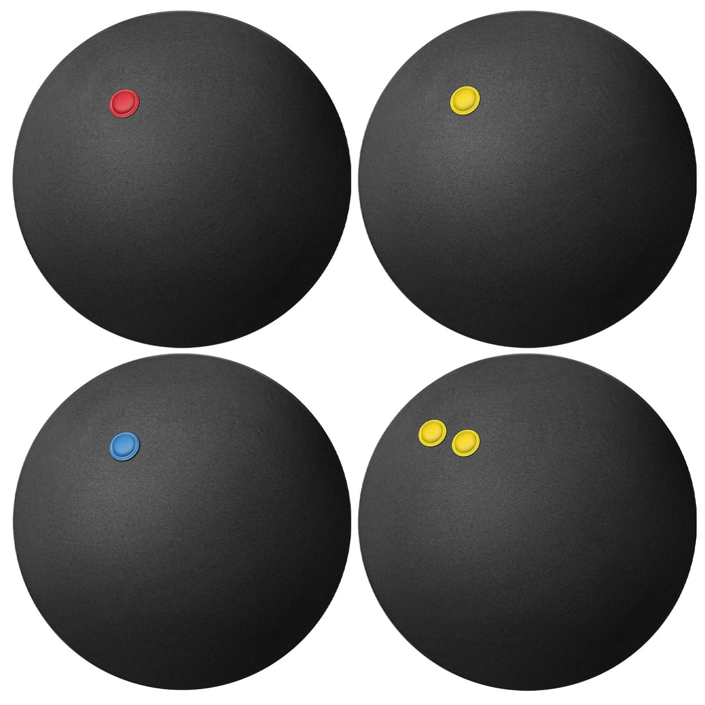 Toddmomy 4pcs Squash Balls,Professional High Elasticity Rubber Squash Ball for Beginners and Kids Competition Training