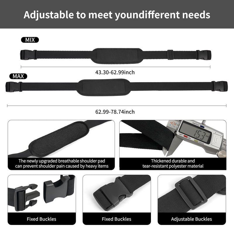 HUDLL 3 Pack Adjustable Chair Carry Strap with Upgraded Padded Shoulder Support, Hands-Free Sling for Folding Camping Chairs, Hiking & Outdoor Trips