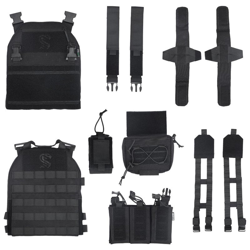 MGFLASHFORCE Tactical Airsoft Vest for Men, Molle Modular Design, 1000D Nylon, Drop Pouch Radio Pouch Included