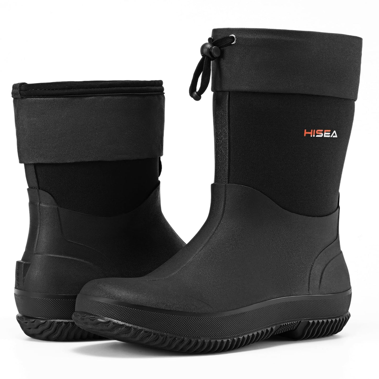 HISEA Men's Ankle Rain Boots Waterproof Garden Boots Rubber Boots Outdoor Work Boots
