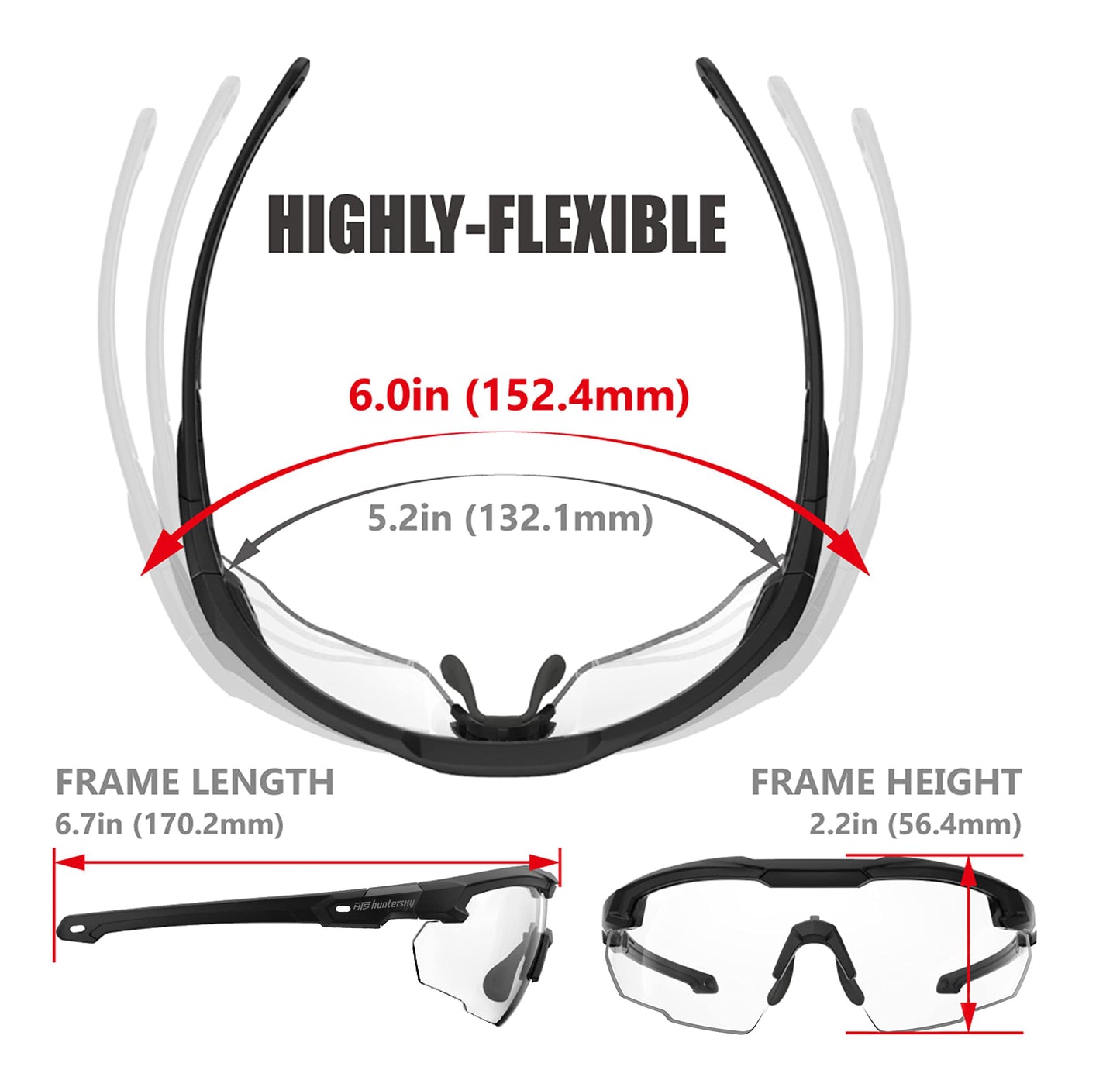 HTS HUNTERSKY S57 2 Pack Clear Lens Ballistic Tactical Shooting Glasses ANSI Z87+ UV400 Anti-Fog Eyewear for Airsoft Range Security and Outdoor Sports, for Men and Women