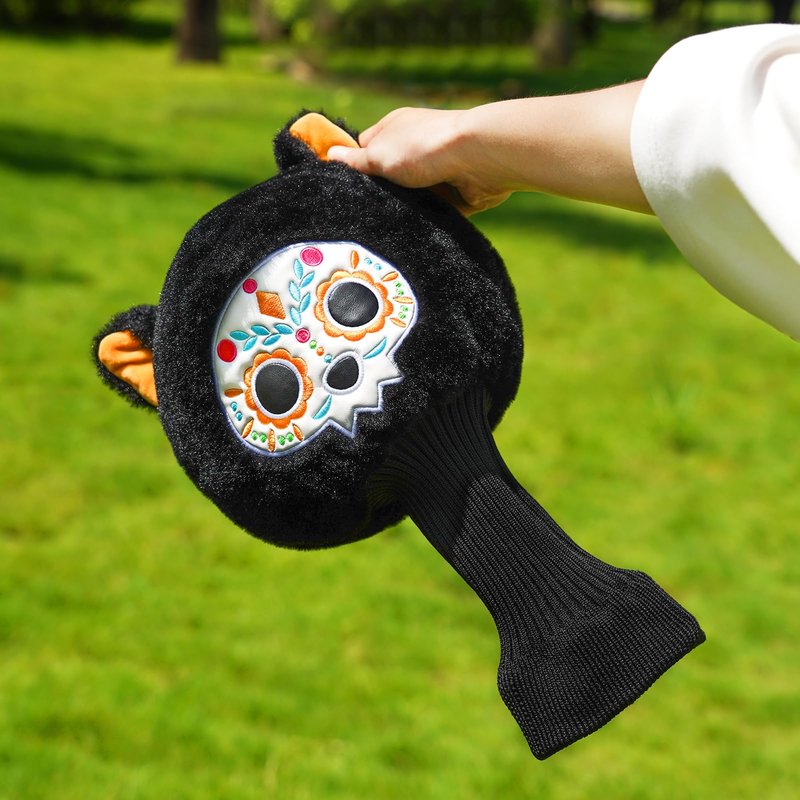 Craftsman Golf Club Cover Sugar Skull Cat Driver Headcover Golf Head Cover for Driver Day of The Dead Golf Club Head Cover Golf Gift