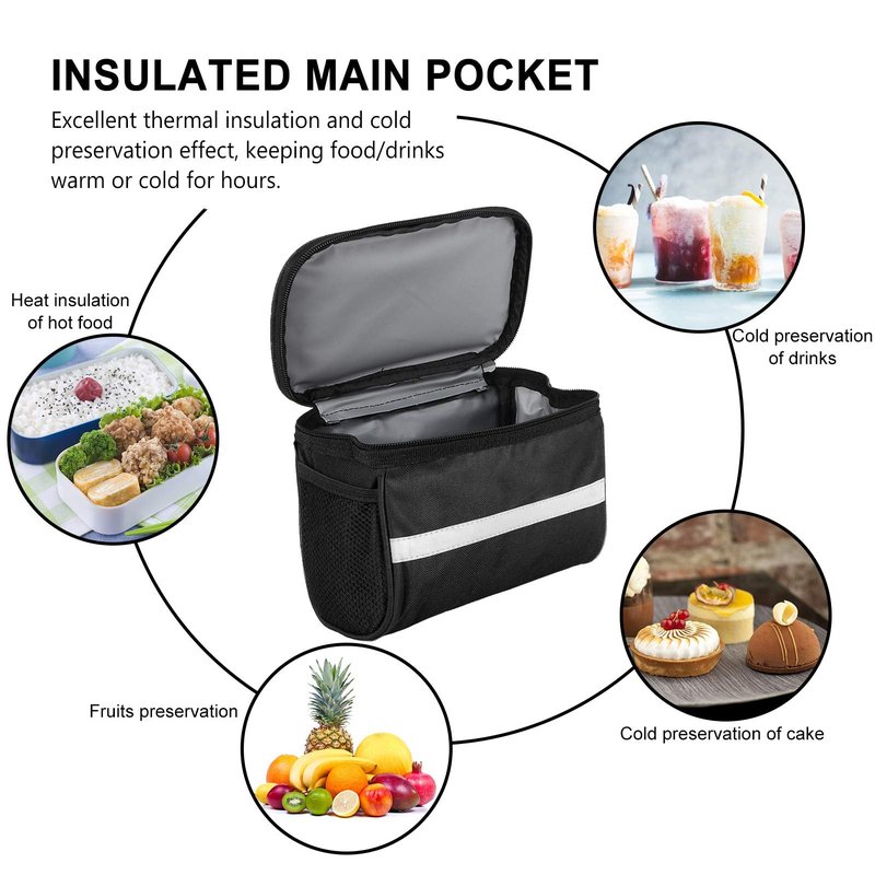 Lixada Bike Baskets Bag with Reflective Stripe Bicycle Handlebar Bag Bike Frame Bag Bicycle Bag Bike Front Tube Bag Bike Pannier Bag