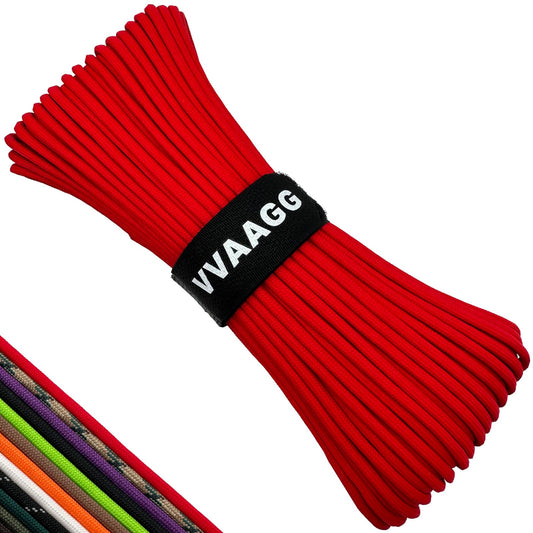 VVAAGG 550 Paracord Rope 100FT, 4mm Thin Tent Rope 550 Parachute Cord, Strong Long Nylon Rope, Outdoor Gear Camping Rope