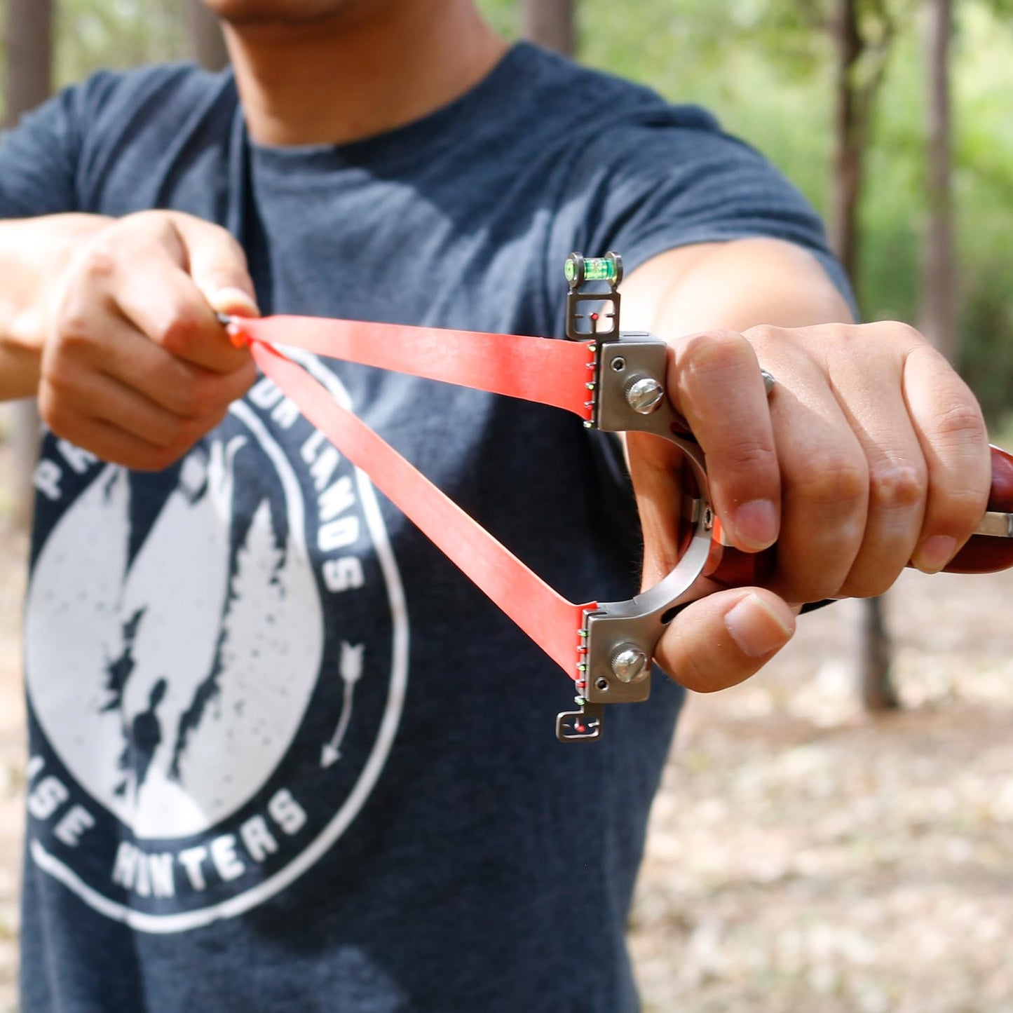 Luoyer Professional Slingshot for Adults Hunting Sling Shot Set with Pouch Ammo for Outdoor Sports Catapult Slingshot (Steel-Wood Handle)