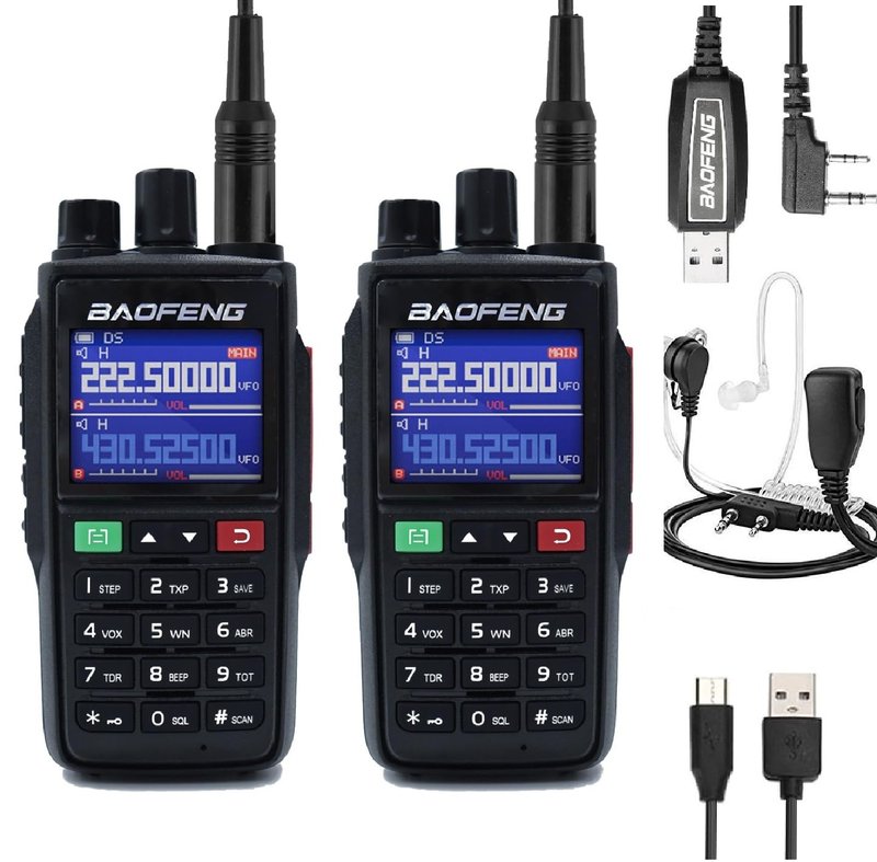 BAOFENG UV-22 Ham Radio Long Range (Upgraded of UV-5R) Handheld Walkie Talkies Long Range Two Way Radio with Copy Frequency, Programming Cable,Type-C Charging,2 Pack