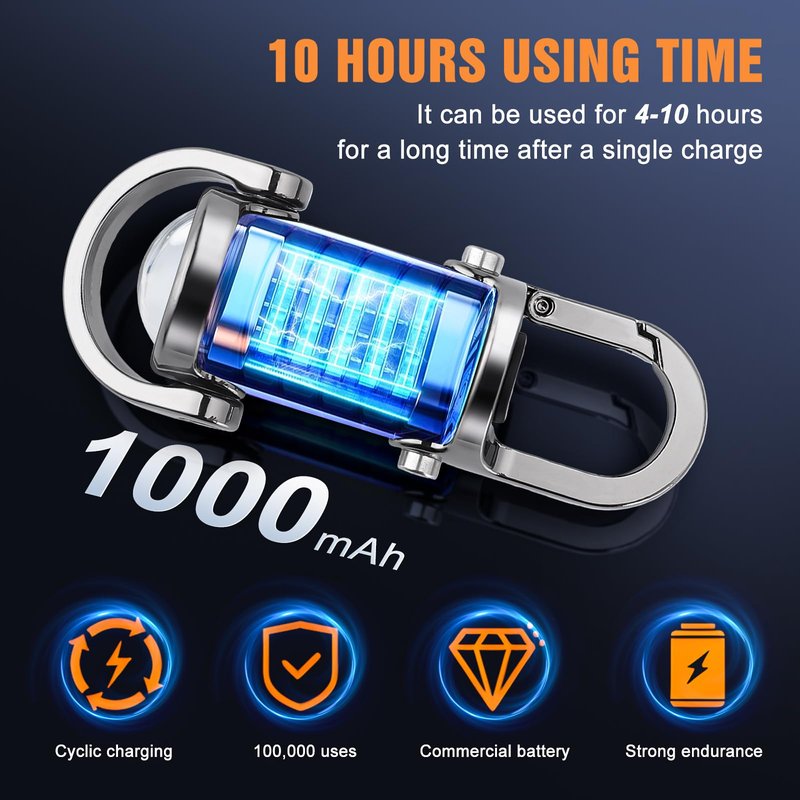 Ciwuzxs Keychain Flashlights Rechargeable, 800 Lumens EDC Mini Flashlights, All-Metal Body COB Keychain Light, Bright Small flashlights Powerful for Work, Walking, Searching and Hiking(Black)