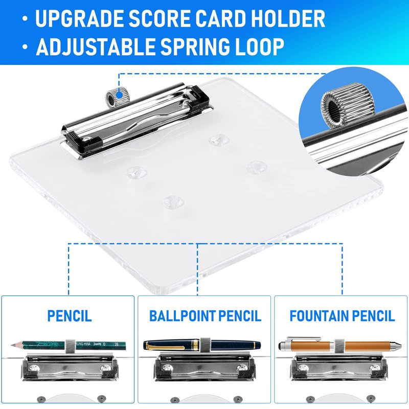 Roykaw Golf Cart Scorecard Holder with Pencil Holder Compatible with EZGO Club Car Yamaha - 0.23”Thickness Acrylic/More Sturdy