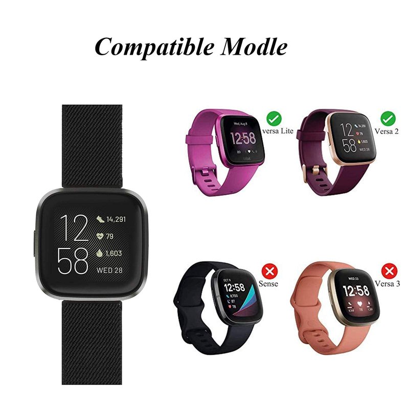 ShuYo 10 Pack Elastic Nylon Adjustable Wristband is Compatiable with Fitbit Versa/Versa 2/Versa Lite/Versa SE for Women Men,Soft Breathable Fabric Replacement Band for Fitbit Versa