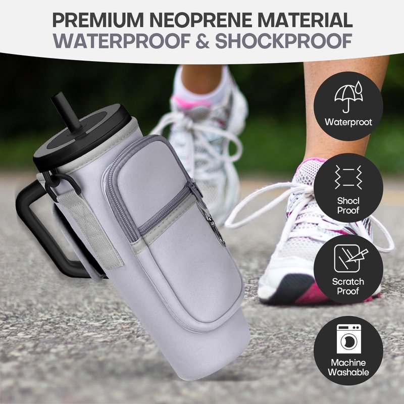 Rolitwils Roliwils Water Bottle Holder with Strap for Brumate Era, Hands-Free Adjustable Carrier Sling Bag for Hiking Camping Gym | Phone Pocket Storage | Tumbler Accessories