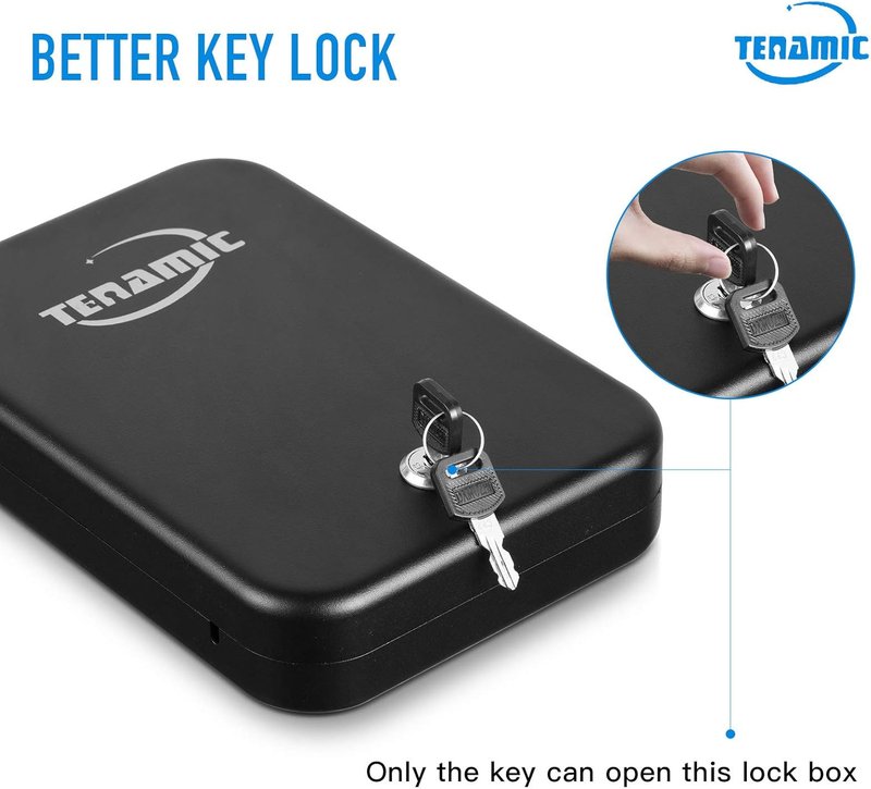 Portable Gun Safe - Solid Steel Handgun Lock Box for Travel | Black
