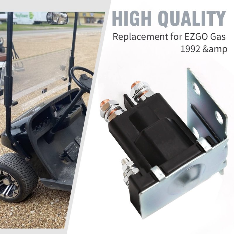 CADUFUELLY 14 V Golf Cart Solenoid 4 Terminal Replacement for EZGO TXT Gas 1994-Up, Replaces 27153-G01 612813