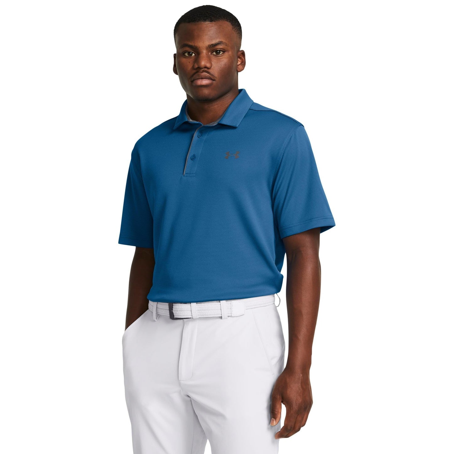 Under Armour Men's Tech Golf Polo, (406) Photon Blue / / Pitch Gray, Small