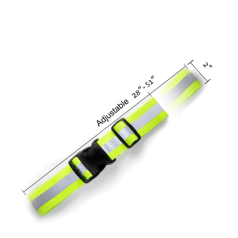 DASHGLOW - 2 Pack - Reflective Glow Belt Safety Gear, Pt Belt, for Running Cycling Walking Marathon Military (2 Pack)