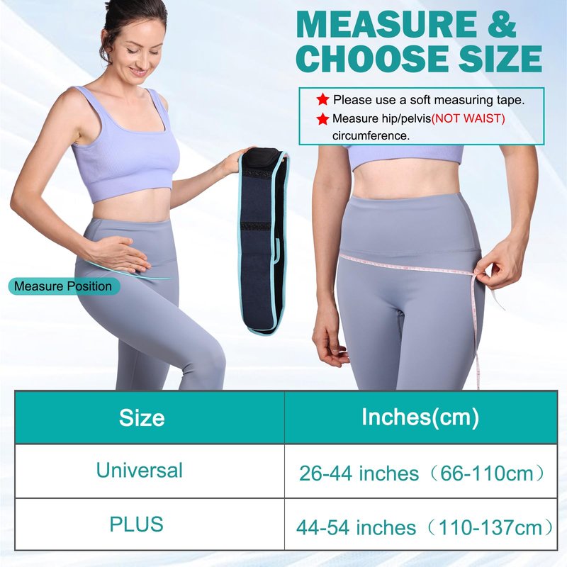 Sacroiliac Hip Belt With Double 3D Pad for Women and Men，With Anti Slip Strips Adjustable Pelvic Support Belt for Sciatica, Pelvis, Lumbar & Nerve Pain Si Joint Dysfunction Trochanter brace(Regular)