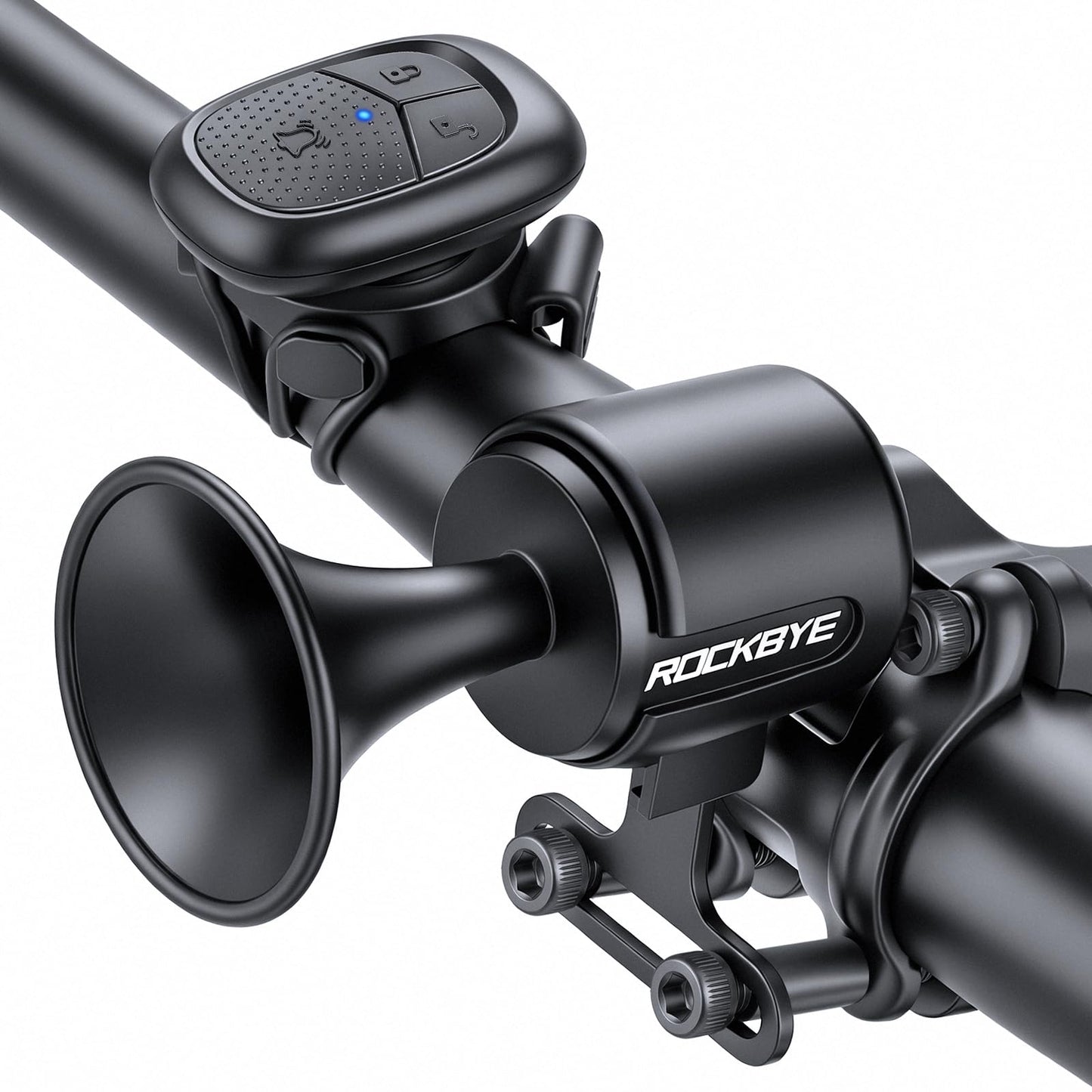 ‌POWVINE 120dB Loud Bike Horn,Bicycle Horn with Anti-Theft,Electric Bike Horn with Wireless Remote USB-C Rechargeable & Suspension Mount Bike Horn for Adults Kids Bike,Scooter, Ebike, IPX5 Waterproof