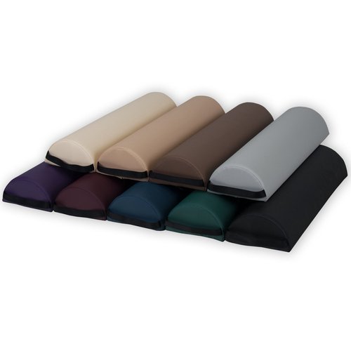 EARTHLITE Massage Bolster Pillow Half Jumbo – Durable, Easy to clean 100% PU Upholstery incl. Strap Handle/Professional Quality CFC-FREE/Back Pain Relief, Black