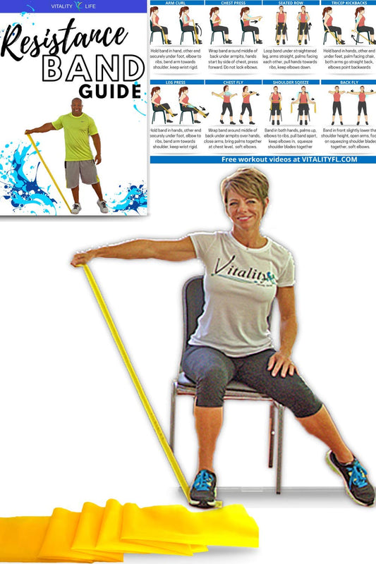 Resistance Band for Seniors: Exercise Band specifically Created for Seniors with Light Resistance and Longer Length + Instruction Guide. Latex Free. Exercise, Stretching, Physical Therapy