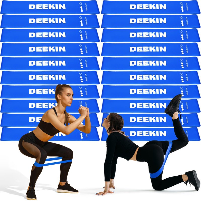 Deekin 20 Pcs Resistance Bands Resistance Loop Exercise Bands Exercise Equipment Elastic Drap Ring for Women and Men Home Fitness, Gym, Yoga(25-30 Lbs,Blue)