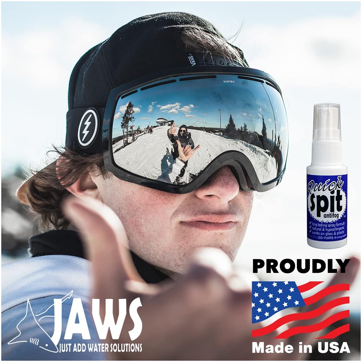 JAWS, Premium Anti-Fog Spray for Eye Glasses, Mirrors, Plastic Windows, Swim Goggles , Diving Masks- Quick and Long-Lasting Glass Anti Fog Quick Spit Spray, 1 oz. (pack of 1)