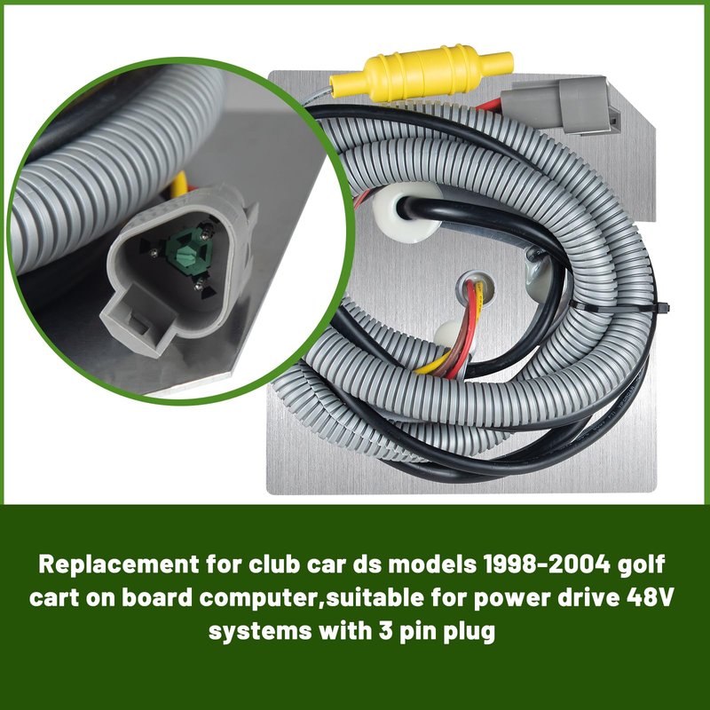 HEOHOU 101909901 Golf Cart On Board Computer Replaces Club Car DS OBC for Club Car DS 1998 1999 2000 2001 2002 2003 2004 with 48V Power Drive System,3 Pin Plug