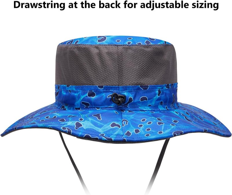 BASSDASH UPF 50+ Sun Fishing Hat - Water Resistant with Detachable Neck Flap for Ultimate Protection
