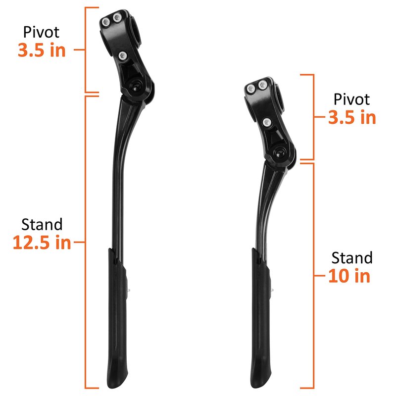 BV Rear Bike Stand for 24"-28" Bikes - Adjustable Bike Kickstand for Adult Bike with 8 Height Levels, Non-Slip Foot & Clamp Grip - Weather-Resistant Aluminum Alloy Bicycle Stand for Road, Mountain BMX