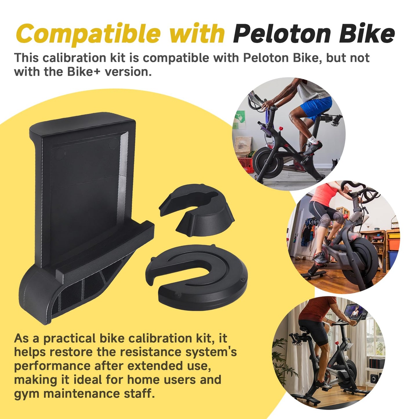 MUGLFPT Calibration Kit Compatible with Peloton Bike (Not for Bike+ Version) – Includes One Wedge-Shaped Calibration Block and Two C-Shaped Discs for Resistance and Power Adjustment