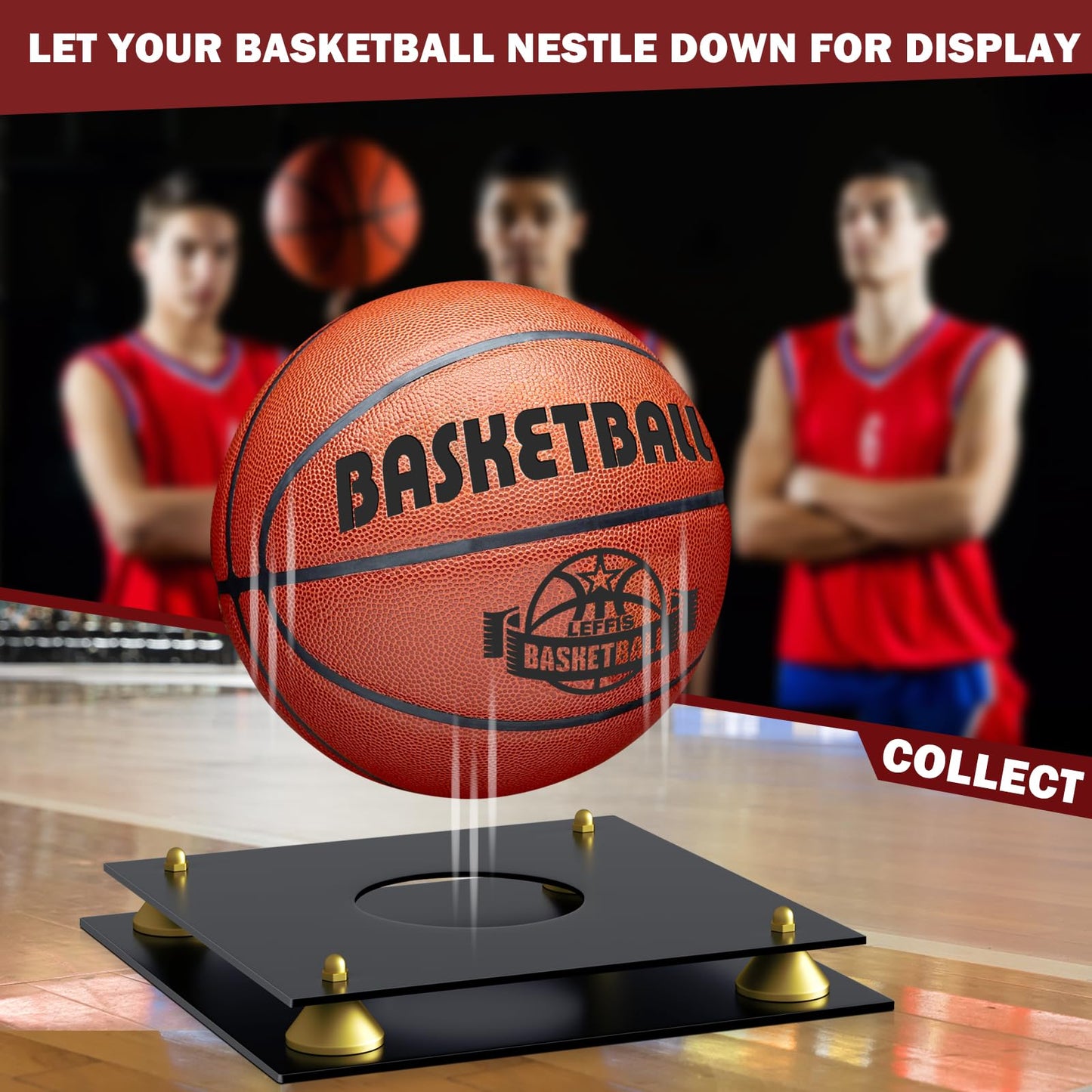 Basketball Display Case, Leffis Clear Acrylic Basketball Holder Display Box