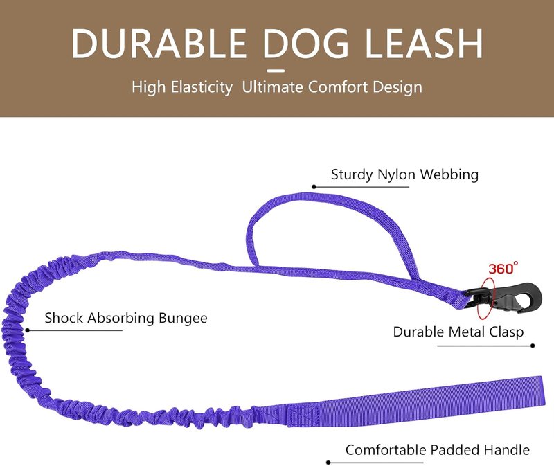Tactical Dog Collar - Adjustable Military Nylon with Control Handle & Heavy Metal Buckle | Purple Set, Large