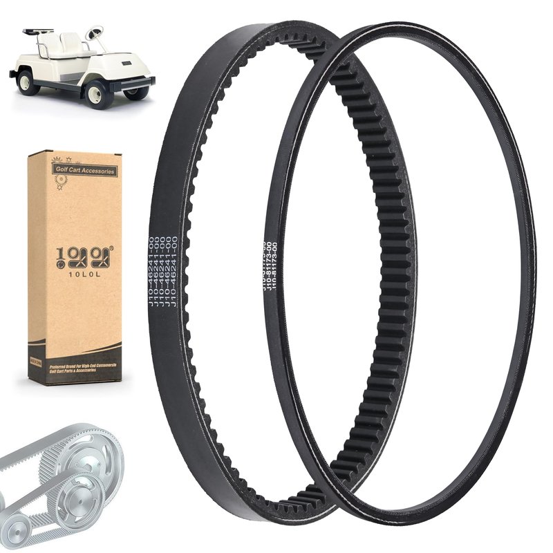 10L0L Golf Cart Clutch Drive Belt & Starter Generator Belt Kit for Yamaha G1 / G3 2 Cycle Gas Models 1978-1989,OEM# J10-46241-00-00, J17-46241-00-00, J10-81173-00
