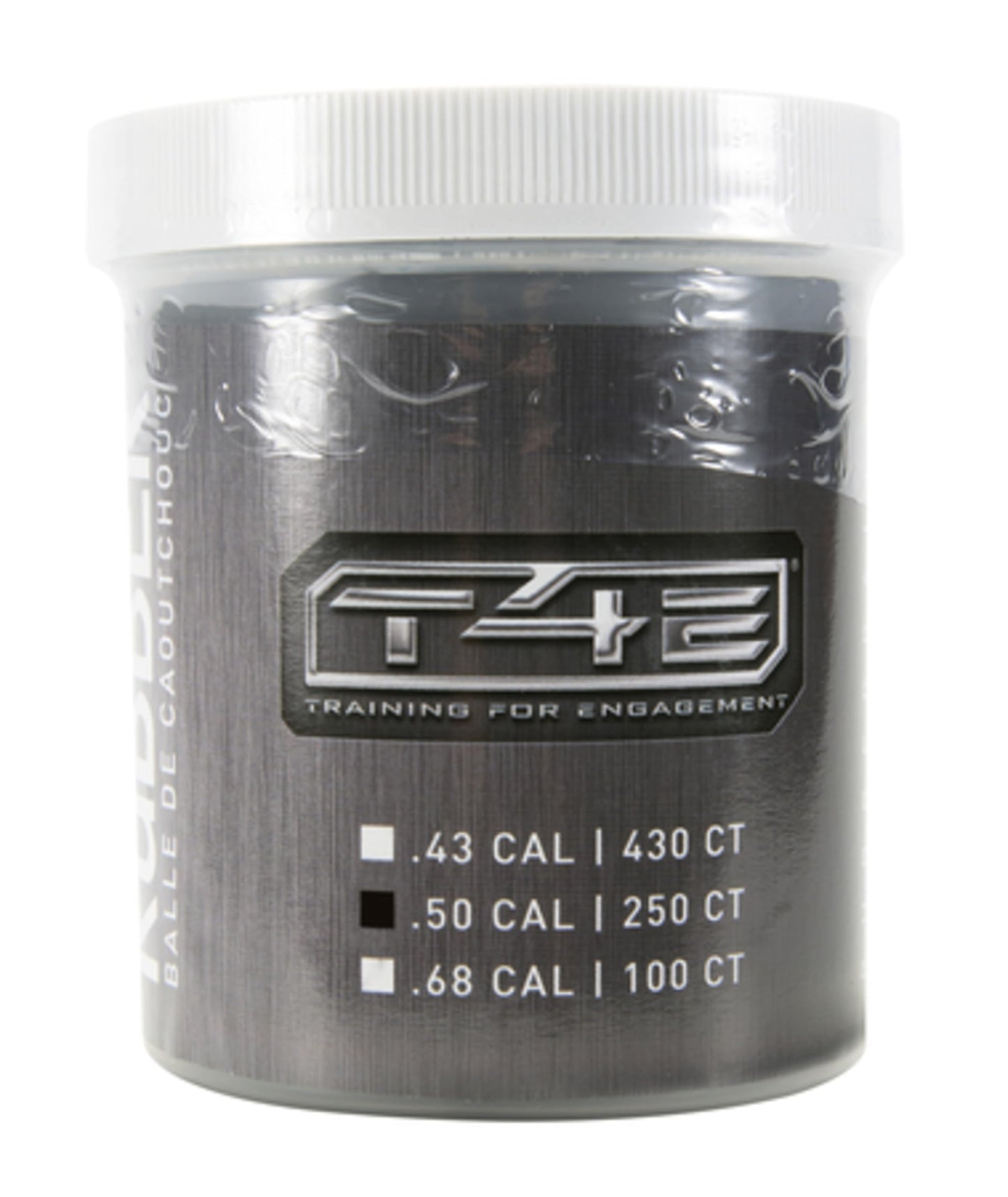 T4E Premium Rubber Ball Ammo for Paintball Guns, Black, .50 Cal, 250 Ct