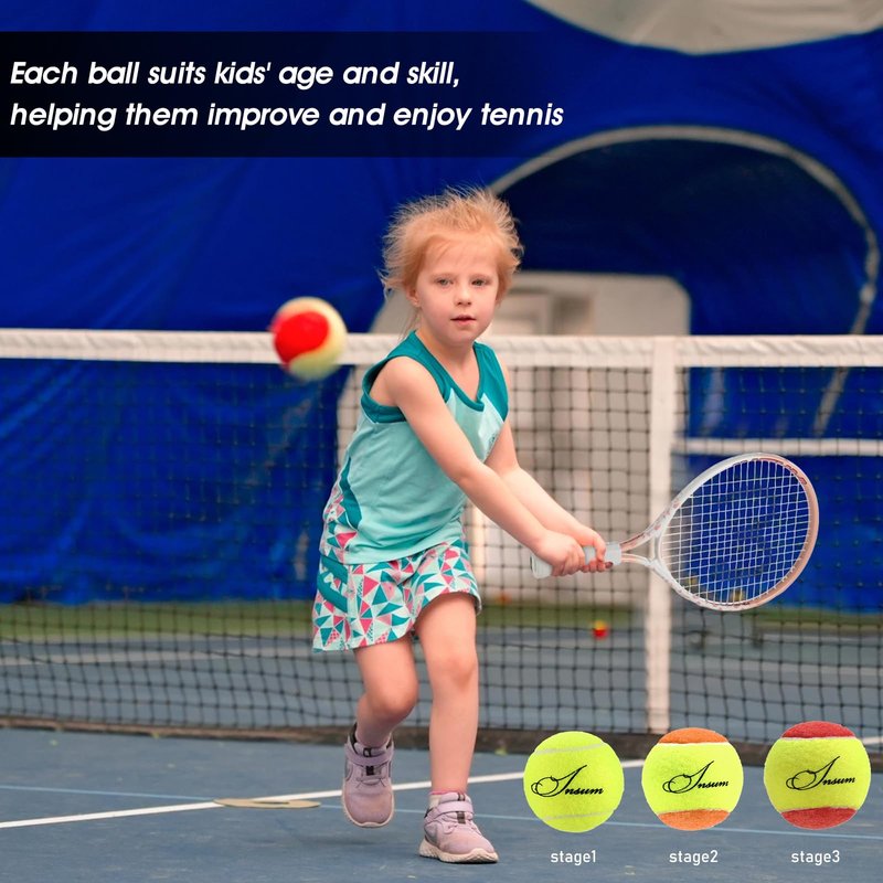INSUM Tennis Balls, 75% Low Pressureless Tennis Balls for Beginners, Made of Premium Durable Felt, Idea for Little Beginner Practice
