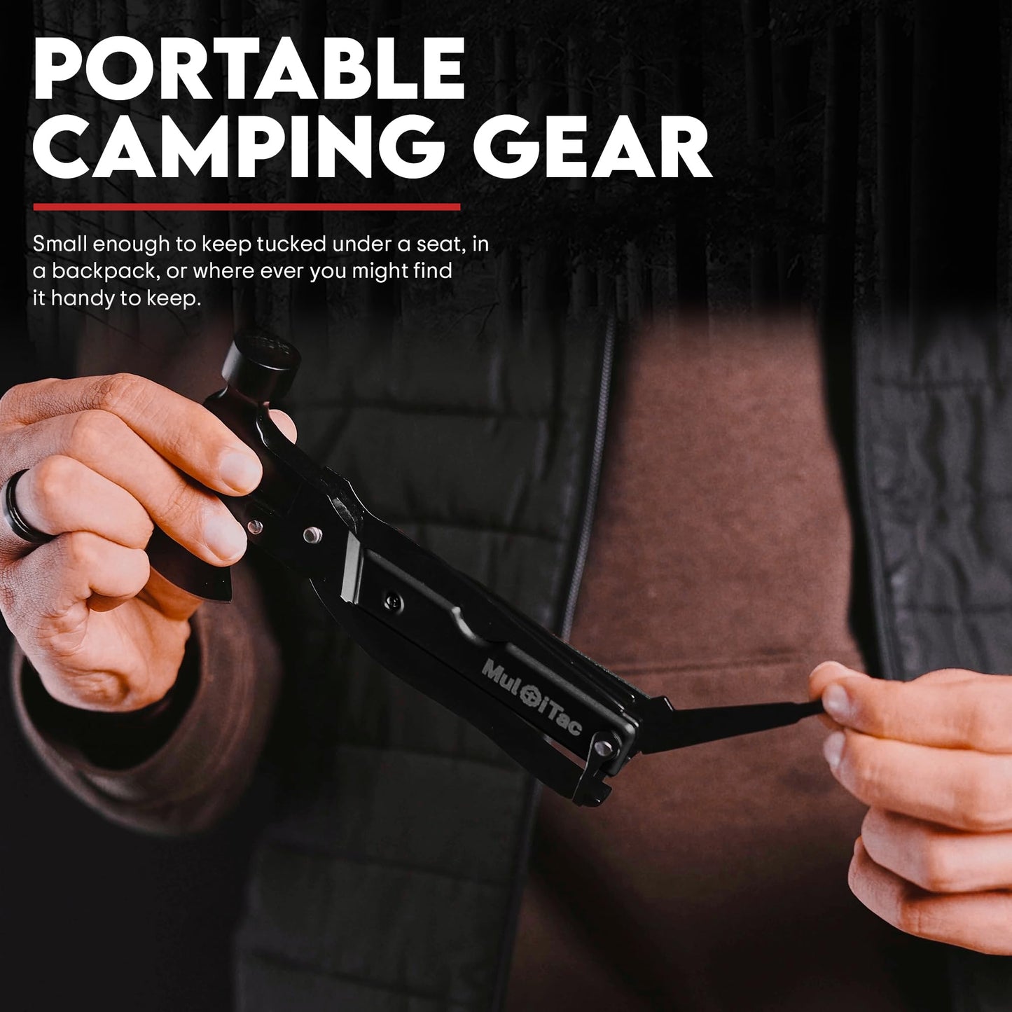 Camping Multitool Hatchet Axe Hammer by MultiTac, 16-in-1 Survival Gear with Knife, Pliers, Saw, Screwdriver, Bottle Opener, Fish Descaler - Unique Birthday Gifts for Men Dad Husband Boyfriend