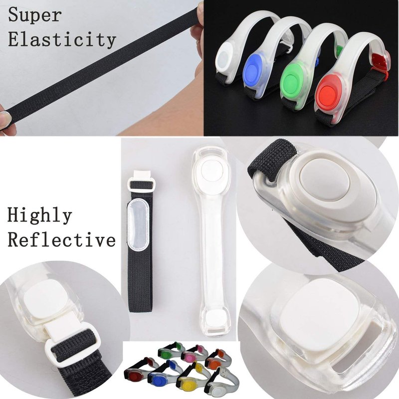 Premium LED Light Up Armband, Reflective Adjustable Wearable Silicone Running Belt Strap / Waterproof Glow in the Dark for Running Jogging Walking Cycling Concert Camping Outdoor Sports (Colorful)