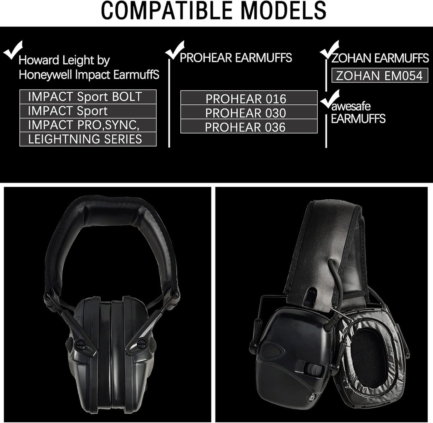 Gel Ear Pads for Howard Leight Impact Sport Pro Earmuffs - Comfortable Replacement Cushion