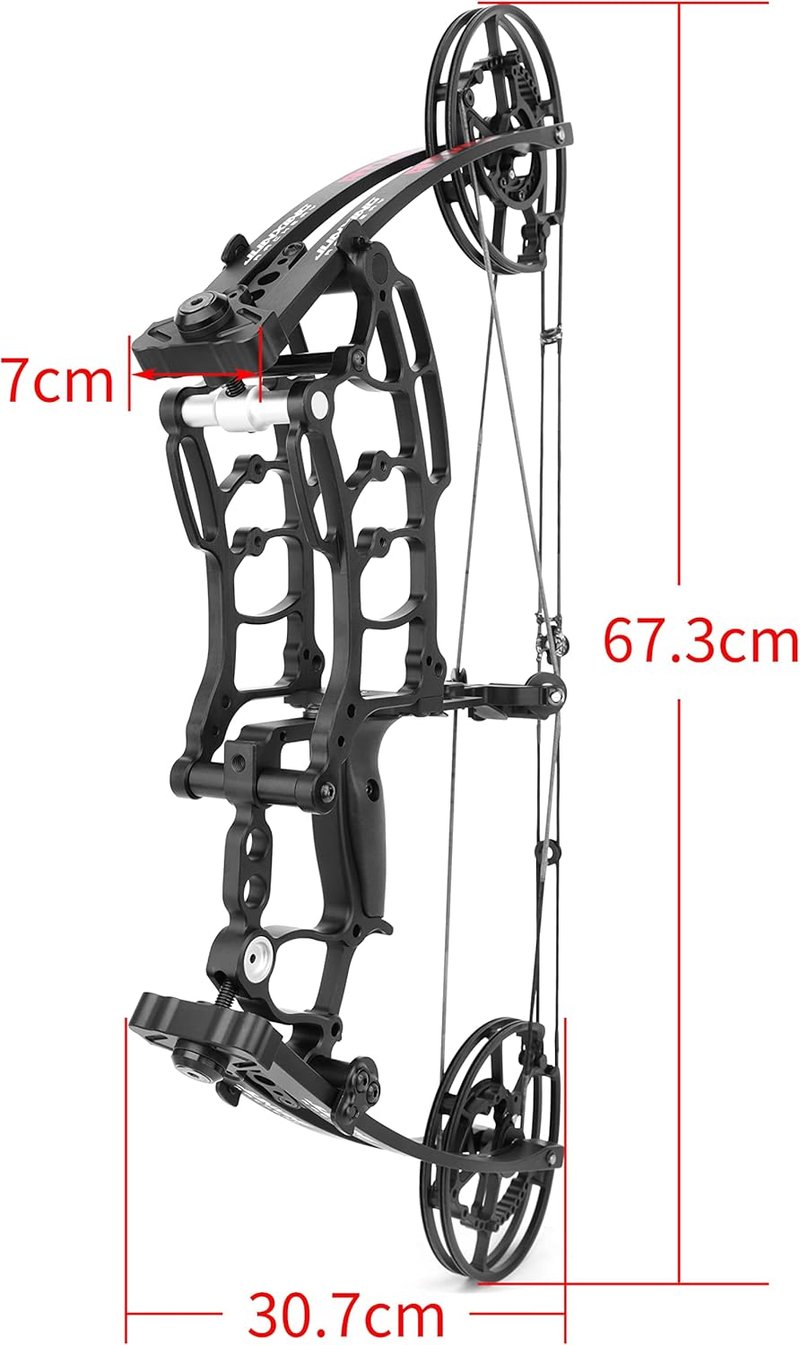 Compound Bow for Arrows & Steel Balls - Adjustable 40-65lbs Short-Axis Hunting Bow for Outdoor Target Shooting